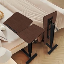 Adjustable Mobile Overbed Table &amp; Laptop Stand, Folding Bedside Desk - $2,907.64 MXN