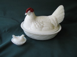 WG 7” Hen /Chicken on Nest Covered Dish &amp; Toy Chicken Dish/Salt Dip - £9.43 GBP