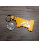 Yellow Plastic Keyring Keychain - #1 Say No To Drugs - £3.78 GBP