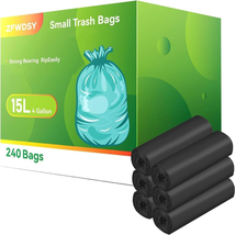 Small Trash Bags 0.6Mil Thicken 4 Gallon 15L Garbage Bags 240 Counts Trash Can L - $15.13