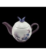 1990 Teleflora Porcelain Teapot 1 Lena Lici Blossoms and Butterflies Vin... - $371.47 MXN