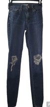 Pacsun Juniors High Rise Jegging Jeans 22 Waist Distress Dark Blue Denim - £4.06 GBP