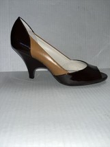 Franco Sarto Crash Womens Brown Leather Peep Toe Pumps Shoe Size 7.5 NWOB - £30.53 GBP