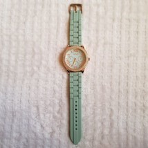 XOXO Women&#39;s Rhinestone Accented Rose Gold Watch With Green Silicone Strap - $9.90