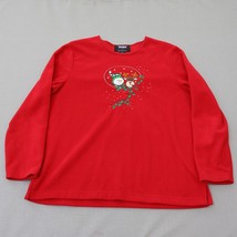 90s Ugly Christmas Sweater Size XL Studio Joy Snowman Red 100% Polyester Soft - £14.28 GBP