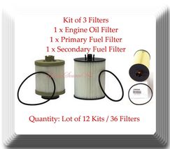 12 x  Kit of 3 Oil &amp; Fuel Filter For Powerstroke F250 F350 F450 F550 08-10 6.4L - £150.56 GBP