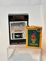 1995 Zippo Lighter Atlanta 1996 Olympic Games Collection Polished Gold Tone - £62.91 GBP