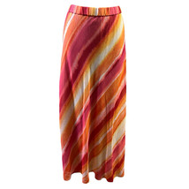 Chico&#39;s Skirt Tie Dye Pull On Elastic Waist Maxi Lined Pink Orange Vacat... - $23.74