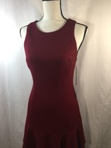 A STAR Women Wine Red Dress Zip Down Sleeveless Above Knee Stretch  M - £145.58 GBP