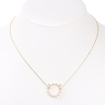 Gold Tone Sun Burst Pendant Necklace With Swarovski Style Crystals - £21.34 GBP