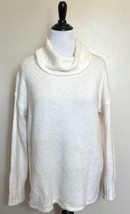Eddie Bauer Sleepwear Tunic Sweater Size L Cream Ivory Cowl Neck Drop Sh... - $37.62