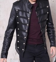 New handmade men&#39;s Military Leather Jacket - £133.71 GBP