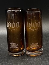 Jose Cuervo 1800 Tequila Mexican Handblown Gold Speckle 4” Pair 2 Shot G... - $19.79