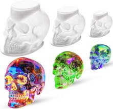 3D Resin Skull Molds, Flexible Clear Silicone Head Molds - 3 Pack White - $16.90 CAD