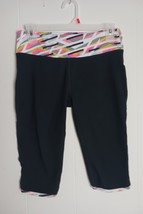 Fabletics Womens Cropped Black Leggings Size S Multicolor Waist - $210.34 MXN