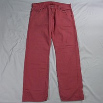 Levis 36 x 32 514 Straight Fit Brushed Twill Red Denim Jeans - £18.00 GBP