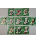 XMAS Ornament Embroidery Kit Set of 12 3&quot; NMI Stitch N Hang Stocking Vtg... - £21.97 GBP