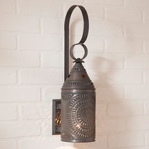 Lantern wall Sconce in Black Tin - 15 inch - £103.90 GBP