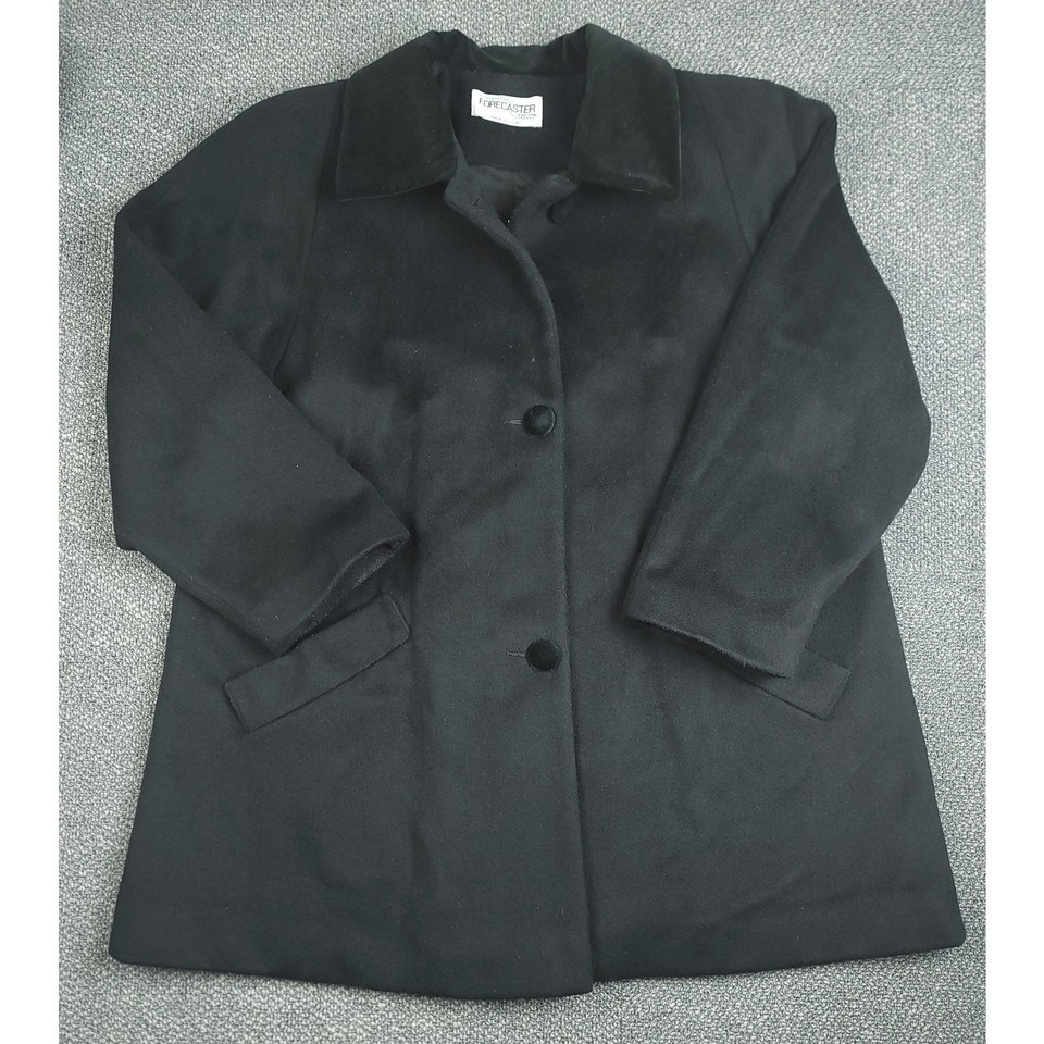 Forecaster of Boston Coat Womens 10 Black Wool Overcoat Vintage Dressy O... - $32.88