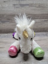 Aurora World Unicorn Plush 11&quot; White Rainbow Stuffed Animal Soft Beanbag... - £7.53 GBP