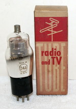 1- Vintage Used Type 24A Mesh Audio Vacuum Tube ~ RCA Cunningham Engraved Base - £7.81 GBP