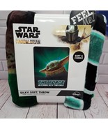 Star Wars Mandalorian Grogu Silk Touch Sherpa Throw Blanket Disney New 46"x60" - $21.84