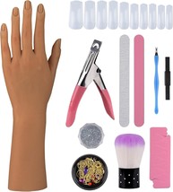 Silicone Left Hand for Manicures Practice, Flexible Nail Art Training Single Han - £32.06 GBP