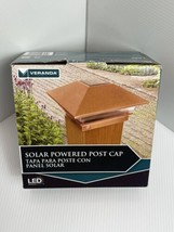 Veranda Solar Powered Post Cap LED Copper Finish 4in x 4in Fence of Desk Post - £9.63 GBP