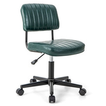 PU Leather Adjustable Office Chair  Swivel Task Chair with Backrest-Green - Colo - $2,575.91 MXN