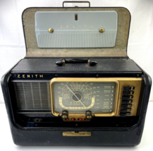 1952 Zenith H500 Super Trans Oceanic 5 Tube Broadcast Shortwave &amp; Weather Radio - £100.77 GBP