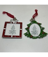 LOT OF 22022 CHRISTMAS TREE &amp; RED PRESENT MINI ORNAMENT PICTURE FRAMES - $185.64 MXN