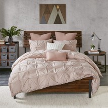 INK+IVY Masie Full/Queen 3pc Elastic Embroidered Comforter Set-Blush T4103670 - £109.97 GBP