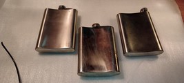 Lot of 3 - Older stainless steel 8 oz. flask    Lot #138 - $19.80