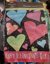 Valentine Hearts Garden Flag Valentine&#39;s Day Holiday 12.5&quot; x 18&quot; Briarwo... - £6.12 GBP