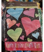 Valentine Hearts Garden Flag Valentine&#39;s Day Holiday 12.5&quot; x 18&quot; Briarwo... - $7.82
