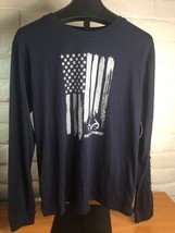 Men&#39;s RealTree Long Sleeve T-Shirt Dark Blue w/ Flag - Sz Large - New wi... - £17.98 GBP
