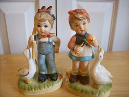 1960’s Arnart 5th Avenue Ceramic Girl and Boy Japan Figurines  - £39.34 GBP