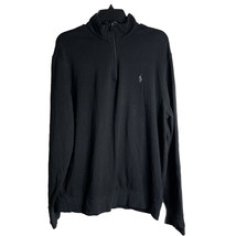 Polo Ralph Lauren Men's Size L  Pullover Sweater Half Zip Black Cotton Classic - £16.08 GBP