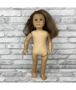 American Girl Doll Long Brown Brunette Straight Hair Medium Skin Blue Eyes  - £43.02 GBP