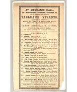 Tableaux Vivants playbill 1890's Boston Mechanics Hall theater memorabilia - €18,94 EUR Tableaux Vivants playbill 1890's Boston Mechanics Hall theater memorabilia - €18,94 EUR