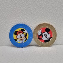 Disney Mickey Friends Frankford Candy 2 Gold And Blue Token Coins - $181.18 MXN
