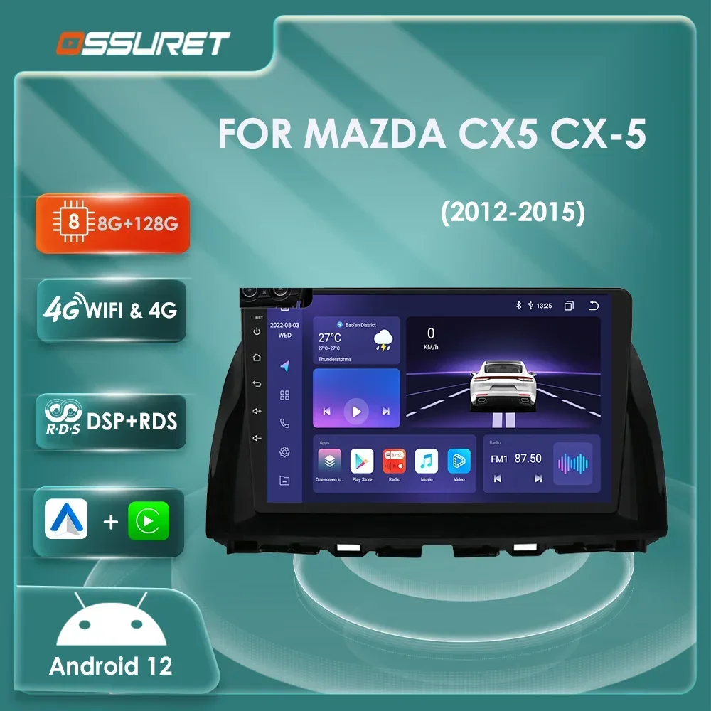 10.1&quot;Android 12 Car multimedia Vedio player For Mazda CX5 CX-5 2012-2015 Car - £79.27 GBP+