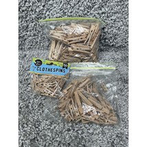 Wood Clothespins Wooden Laundry Clothes Pins Springs Clip 220 Pieces Art... - £15.07 GBP