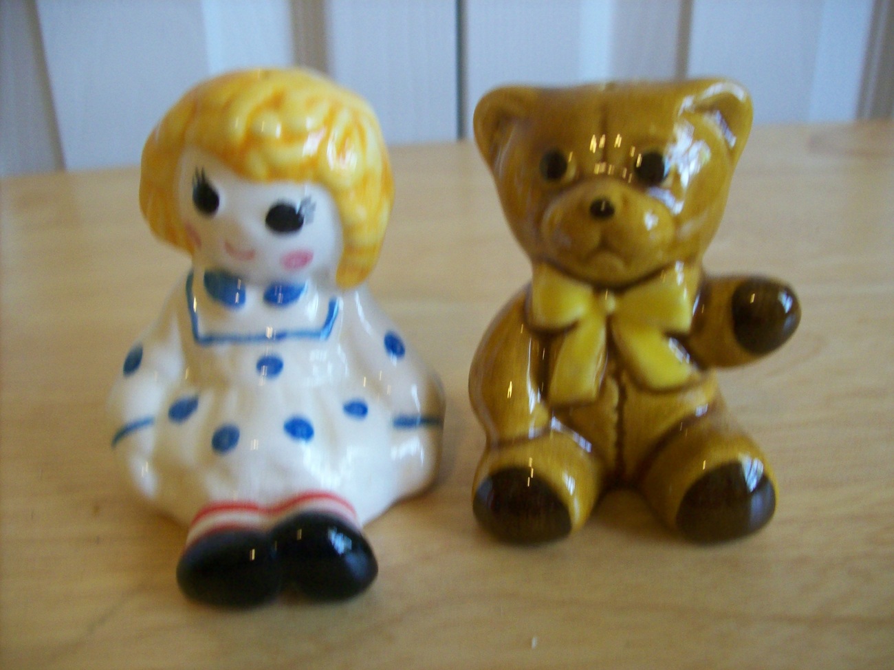 Avon Raggedy Ann & Teddy Bear Salt/Pepper Shaker Set  - $16.00