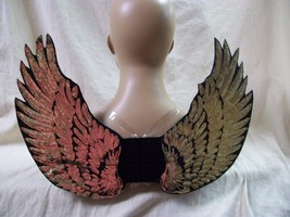 Black Gold Sequin Wings Mystical Pegasus Unicorn Angel Golden Goddess Ch... - £17.29 GBP