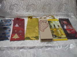 6 EMPTY  Wine Bottle Bags For Holidays - £9.55 GBP