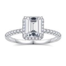 2.50Ct Emerald Cut Diamond Solitaire Wedding Band Ring 14k White Gold Finish - £71.93 GBP