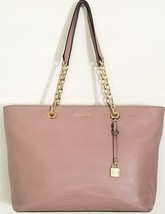Michael Kors Mercer Chain Fawn Pink Leather Top Zip Multifunctio Tote Bagnwt - £170.97 GBP