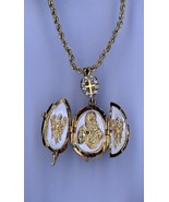 Religiös Ei Anhänger M / Klar Kristall Kreuz, Weiß Haupt Mit Dekoration ... - $68.68 CAD