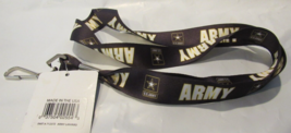 Hillman America US Army Black Lanyard Carry Keys &amp; ID Card Swiveling Snap Hook - £6.94 GBP